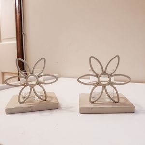 Set of 2 flower votive candle set
